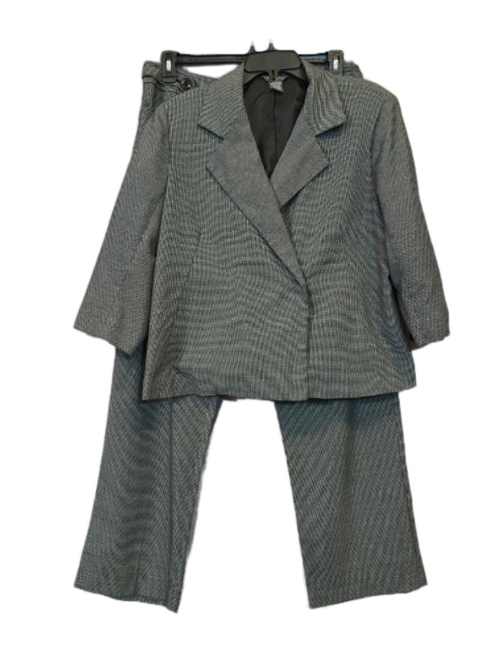 La Vita Petite Houndstooth Black & Gray‎ 2 Piece Suit Size 14 Petite